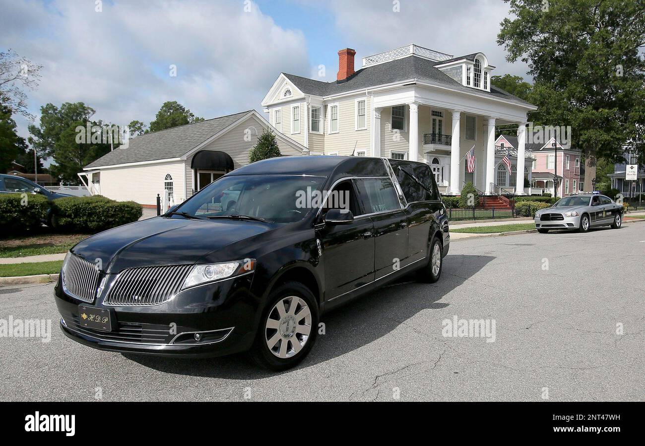 The hearse carrying the remains of U.S. Army Pfc. William Hoover Jones