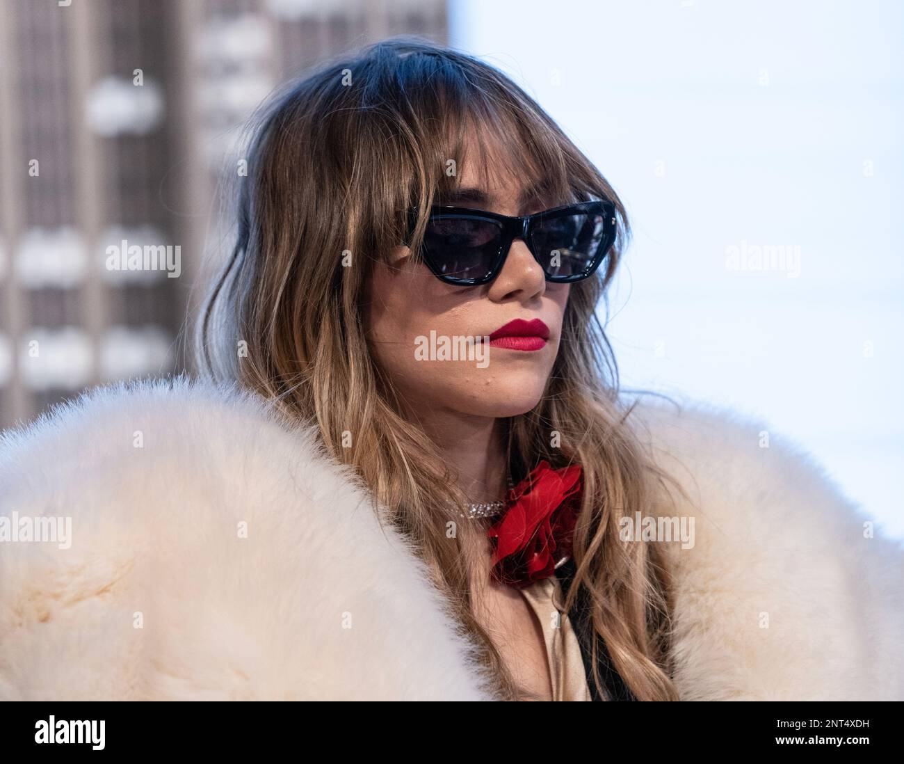 Suki Waterhouse attends as the cast of Daisy Jones & The Six visits The