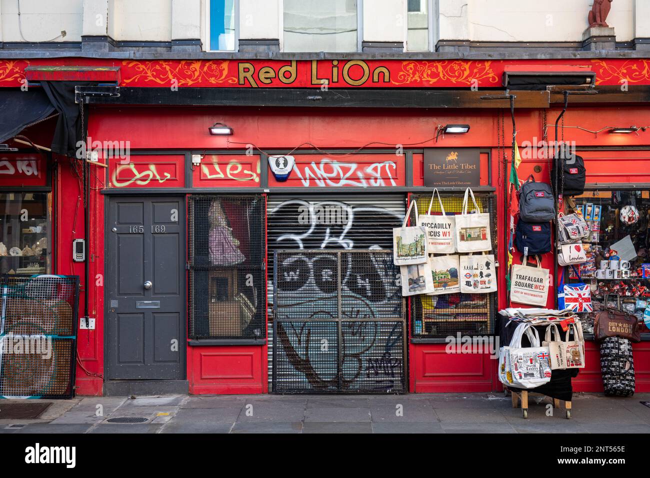 Closed Red Lion Arcade Market at 169 Portobello Road in Notting Hill