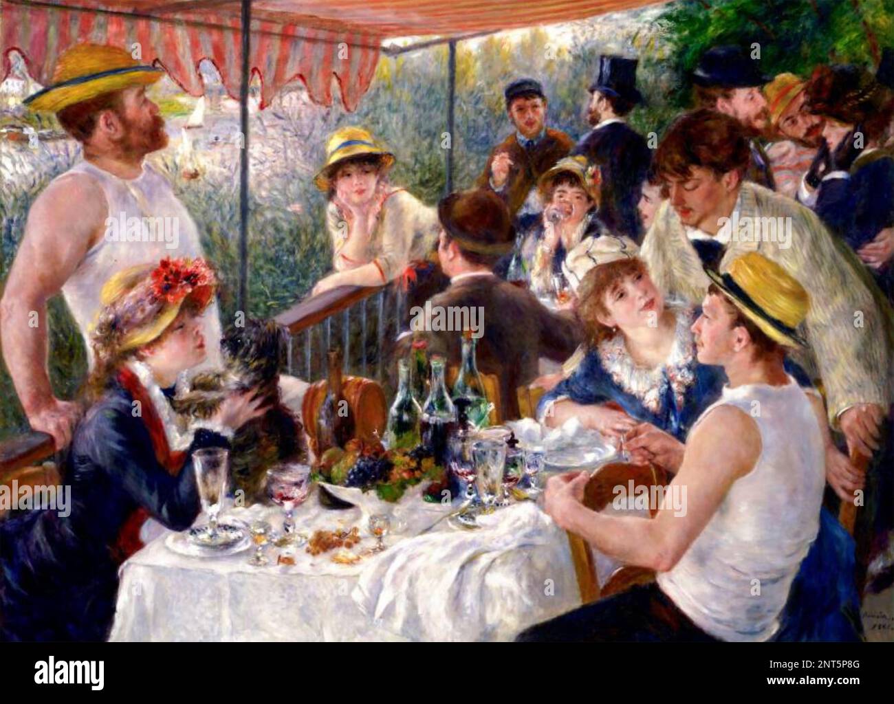 PIERRE-AUGUSTE RENOIR (18411-1919) French painter. His  1880-1881 painting Luncheon of the Boating Party Stock Photo