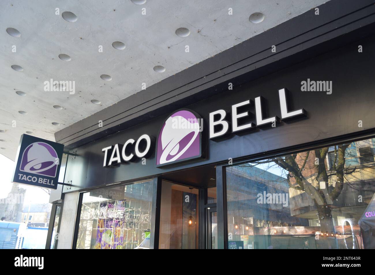 25th February 2023, Swansea, Wales, United Kingdom. Taco Bell store on Oxford Street. Stock Photo