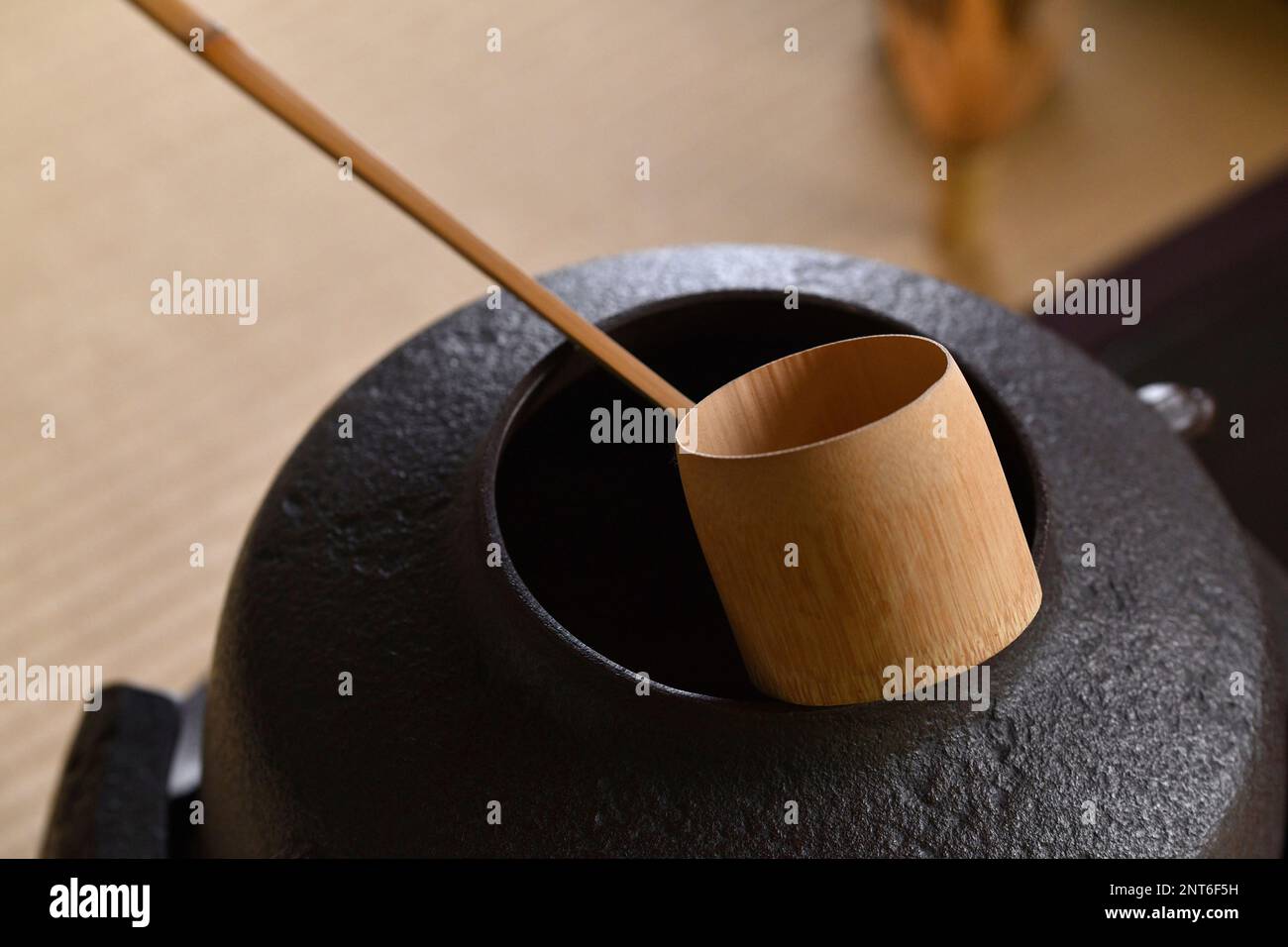 A pot and a ladle for Japanese tea ceremony, also called Sado or Chado