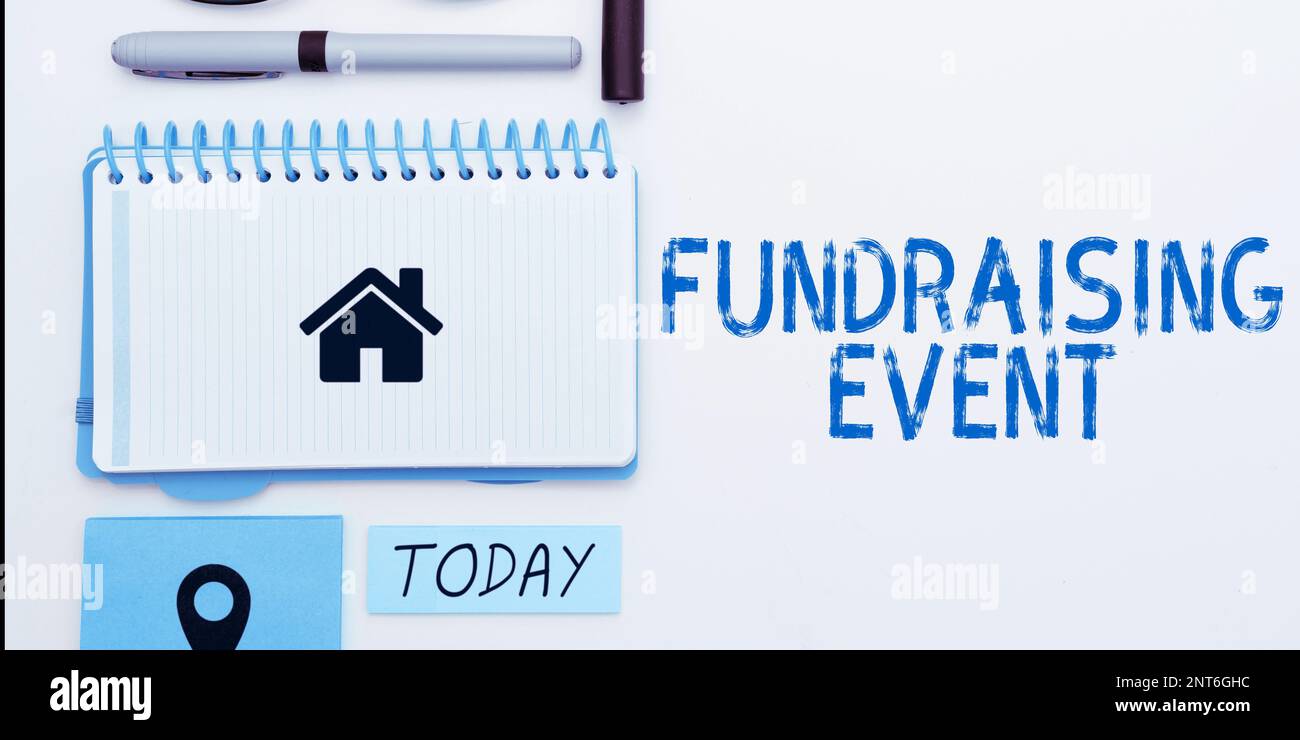 Hand writing sign Fundraising Event. Business showcase campaign whose ...