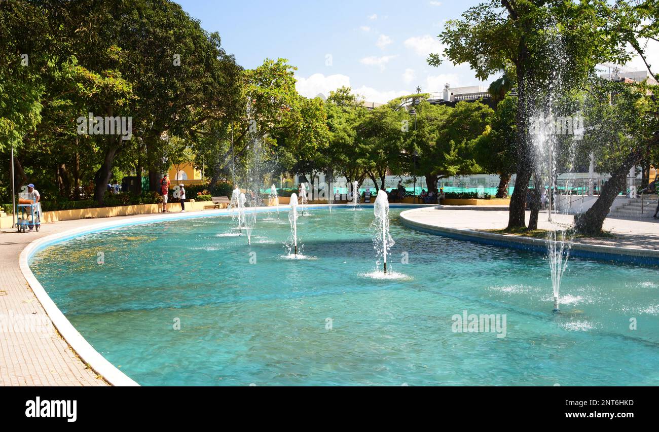 Parque del Centenario fountains. Cartagena de Indias. Bolivar department. Colombia Stock Photo