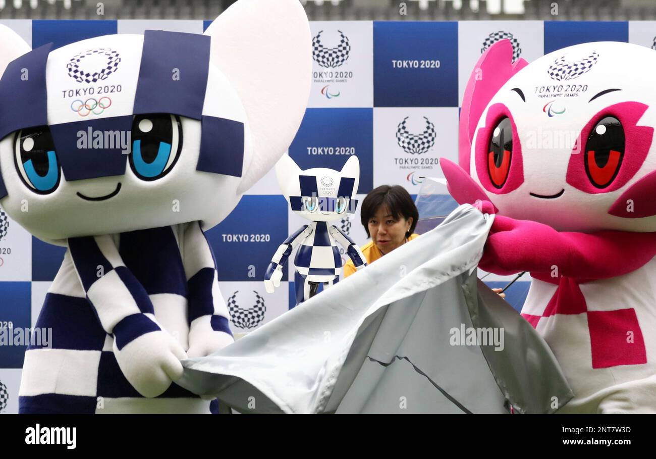 A robot of Tokyo Olympics Mascot Miraitowa(C), under development by the