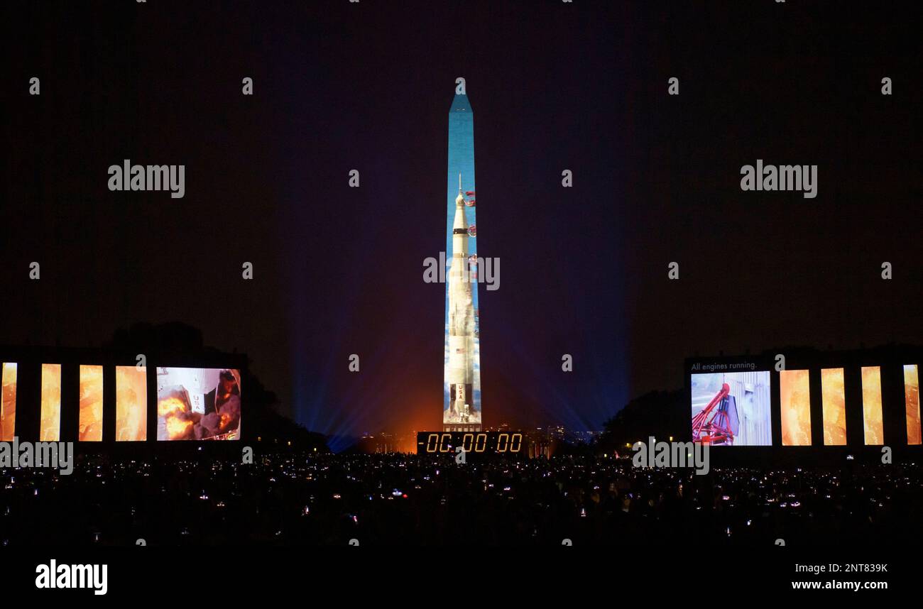 In this photo provided by NASA, the 50th anniversary of the Apollo 11 ...