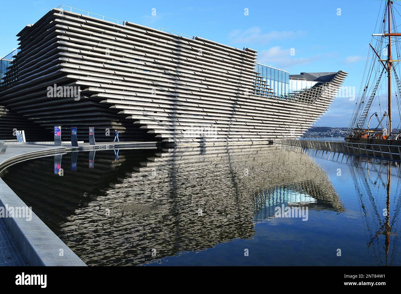 DUNDEE, SCOTLAND - 26 FEBRUARY 2023: Designed by Japanese architect Kengo Kuma, the V&A Dundee is Scotland's first design museum Stock Photo