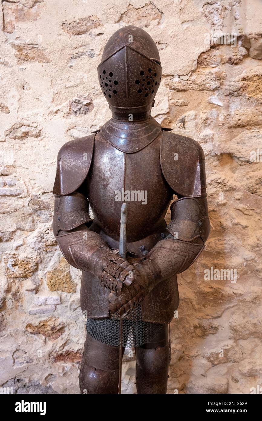 Front view medieval knight armor Stock Photo