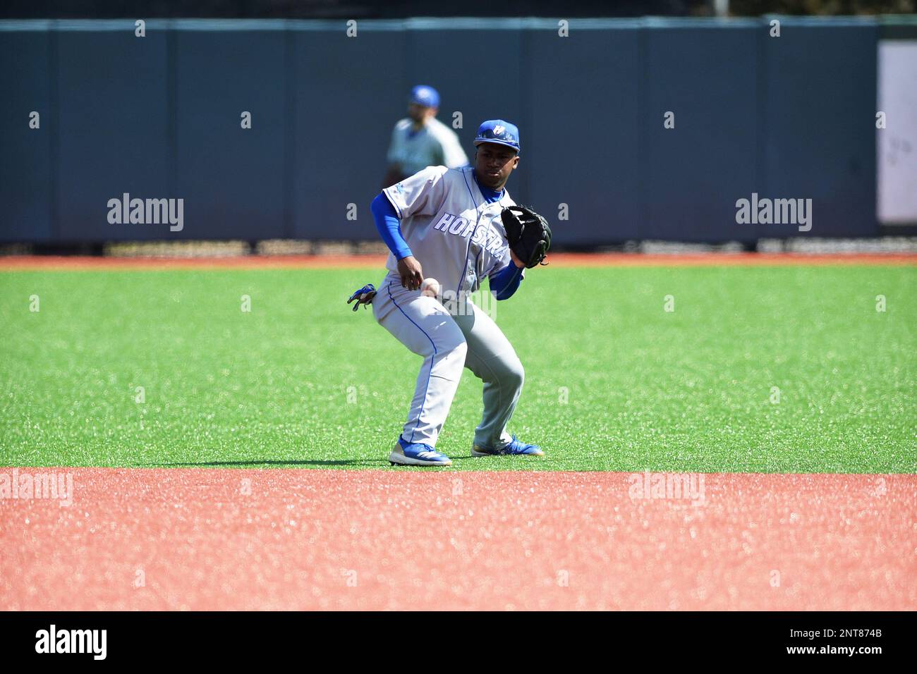 Hofstra University Pride Infielder Myles Mensah (8) During Game Played ...