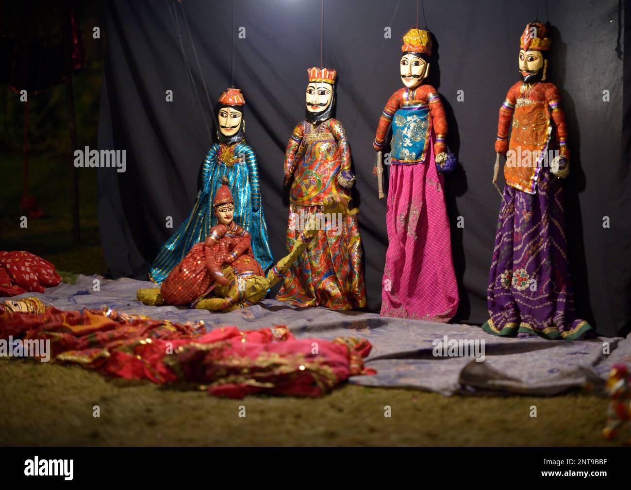 A puppet show in India depicting traditional life of the privileged