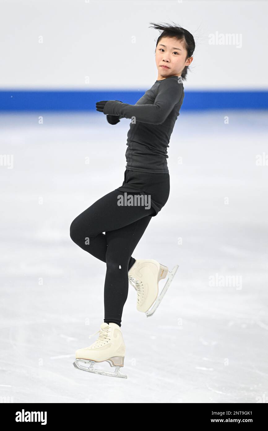 Ami NAKAI (JPN), during Ladies Practice, at the ISU World Junior Figure
