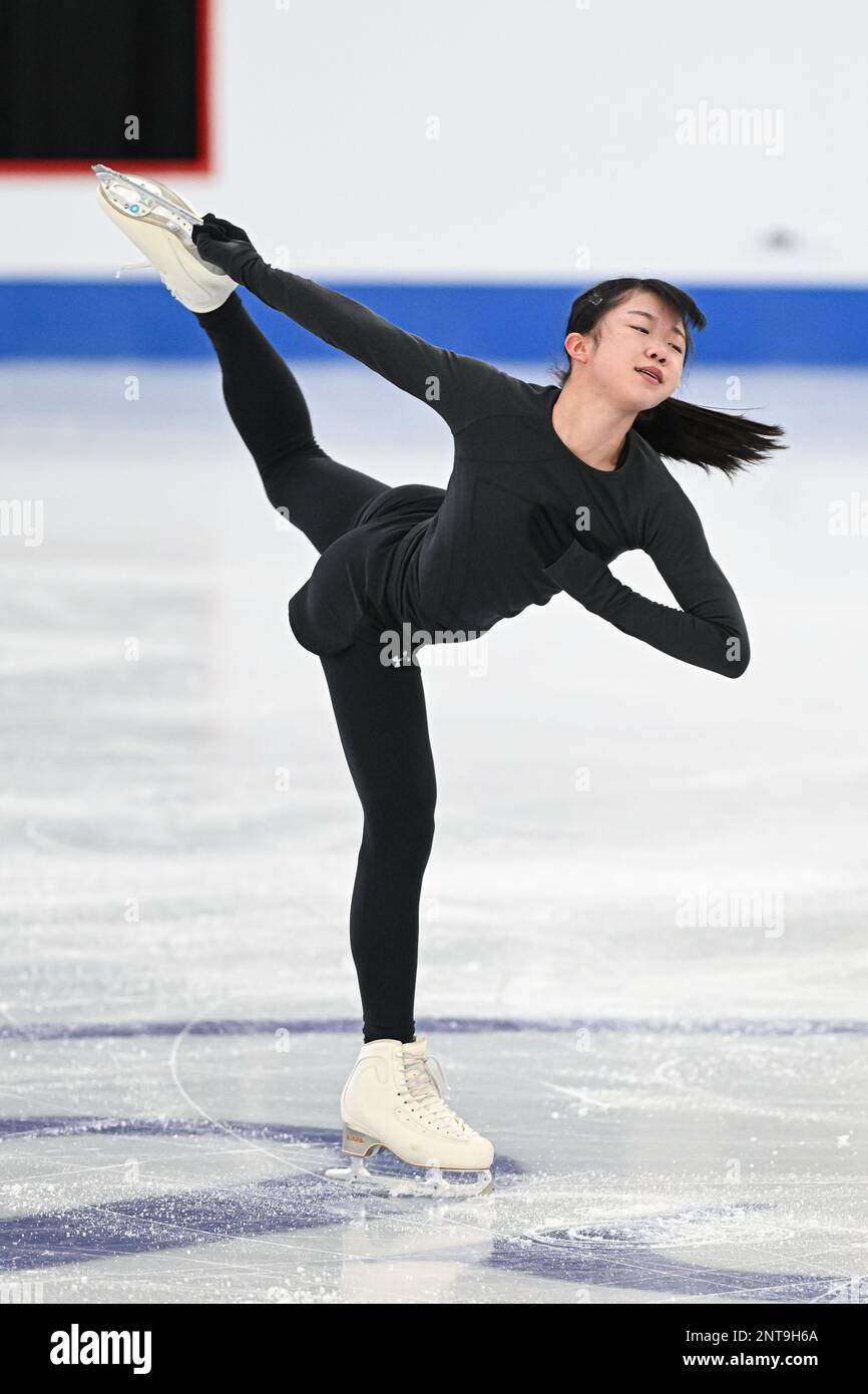 Ami NAKAI (JPN), during Ladies Practice, at the ISU World Junior Figure