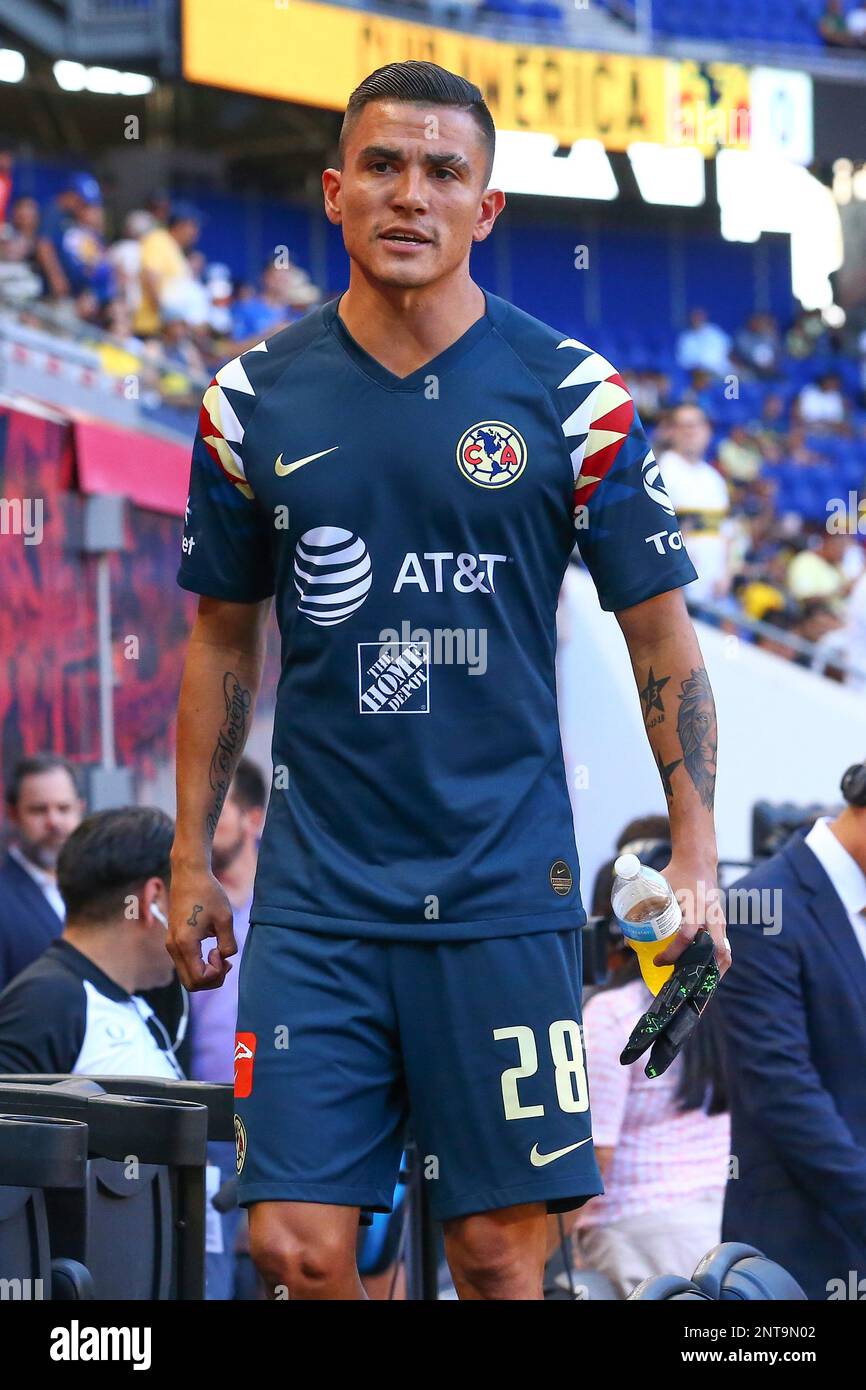 HARRISON, NJ - JULY 03: Club America defender Luis Reyes (28) prior to the  Colossus Cup soccer match between Club America and Boca Juniors on July 3,  2019 at Red Bull Arena