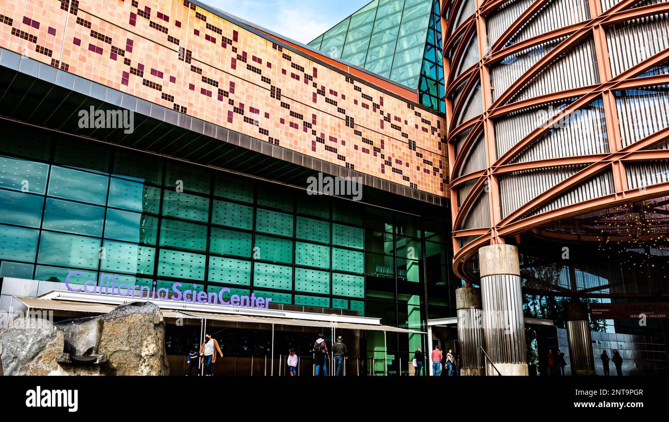 The California Science Center (ScienCenter) in Exposition Park, Los Angeles, California Stock