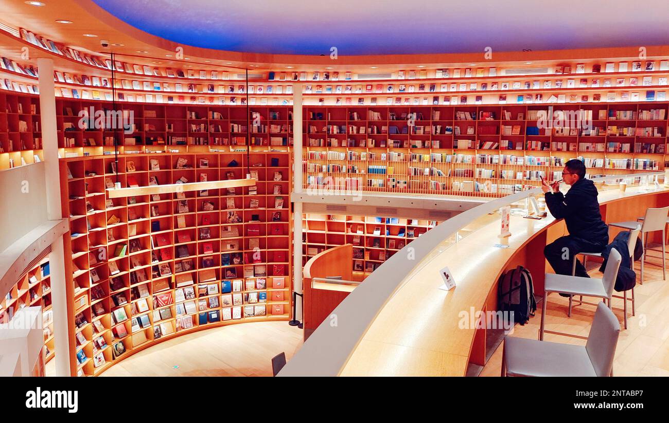 A view of a bookstore designed by Japanese architect Tadao Ando in