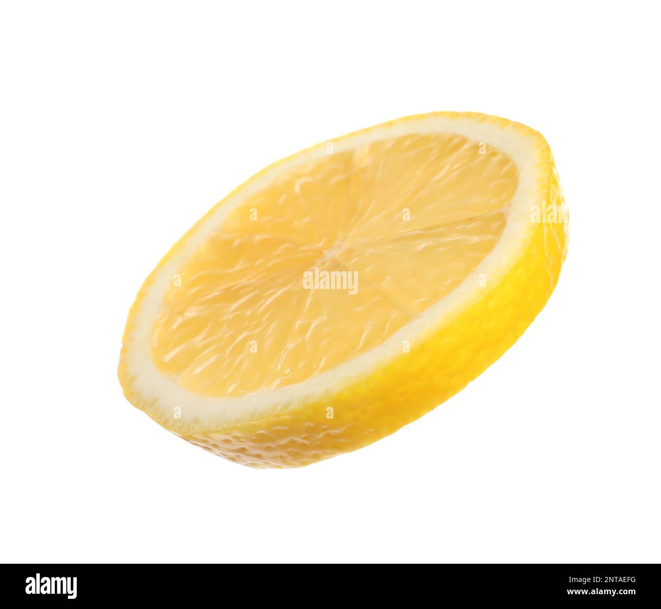 Slice of fresh lemon isolated on white Stock Photo - Alamy