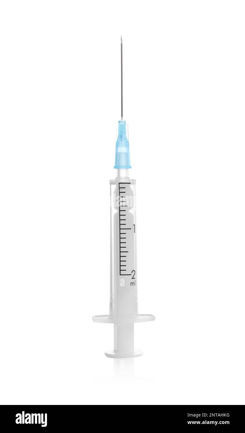 Disposable syringe with needle isolated on white Stock Photo Alamy
