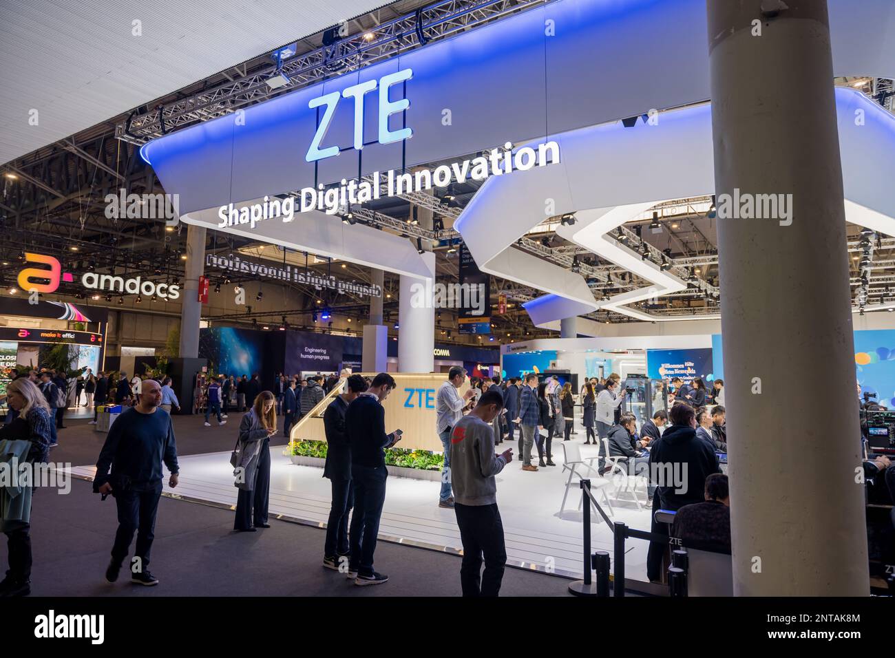 Barcelona , Spain - February 27 2023: Mobile world congress 2023 in