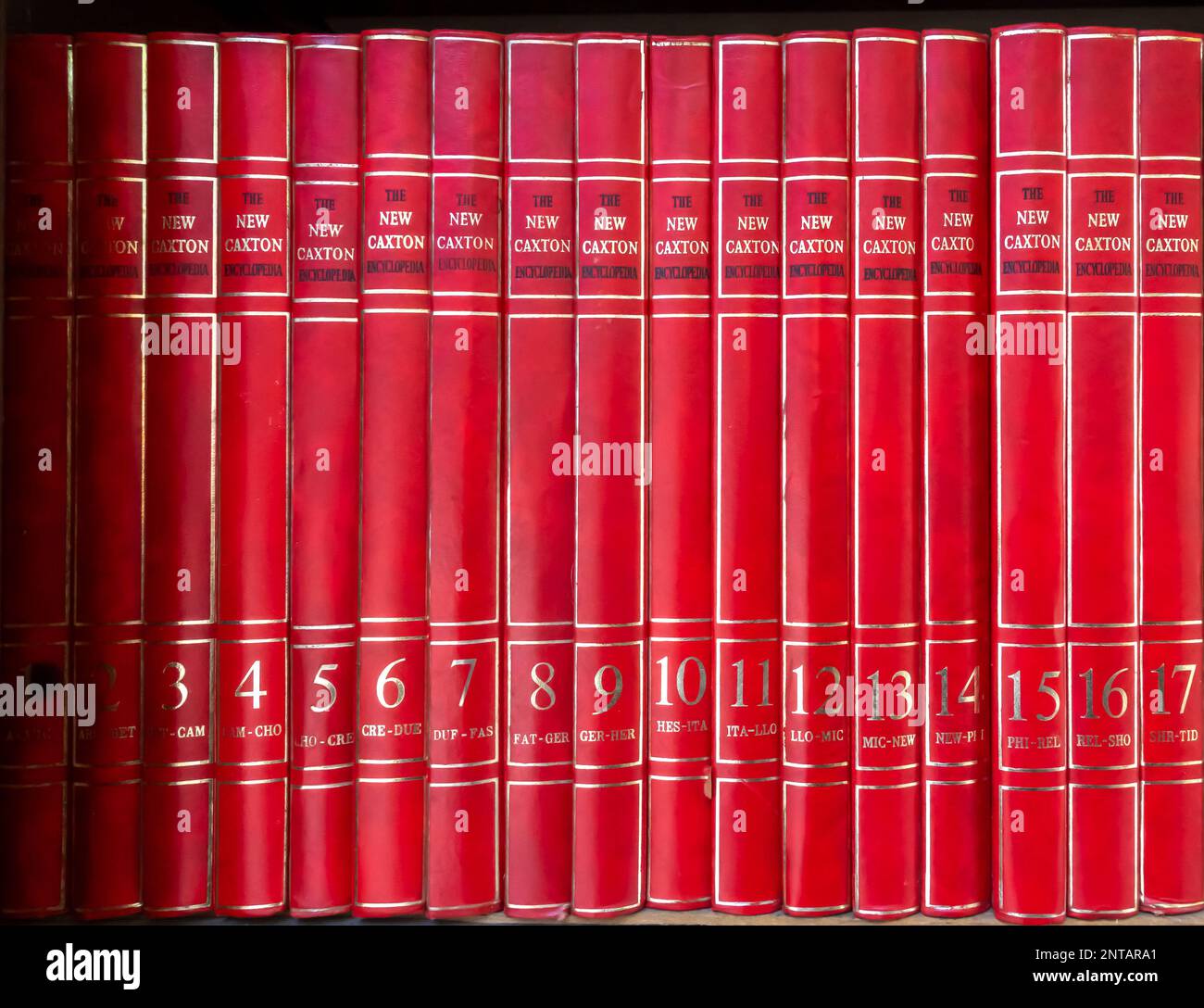 The New Caxton Encyclopedia Book by Bernard A. Workman on shelf  1966 Stock Photo