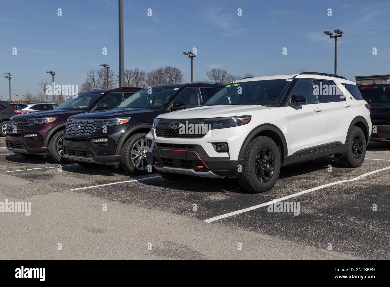 Fishers Circa February 2023 Ford Explorer display at a dealership