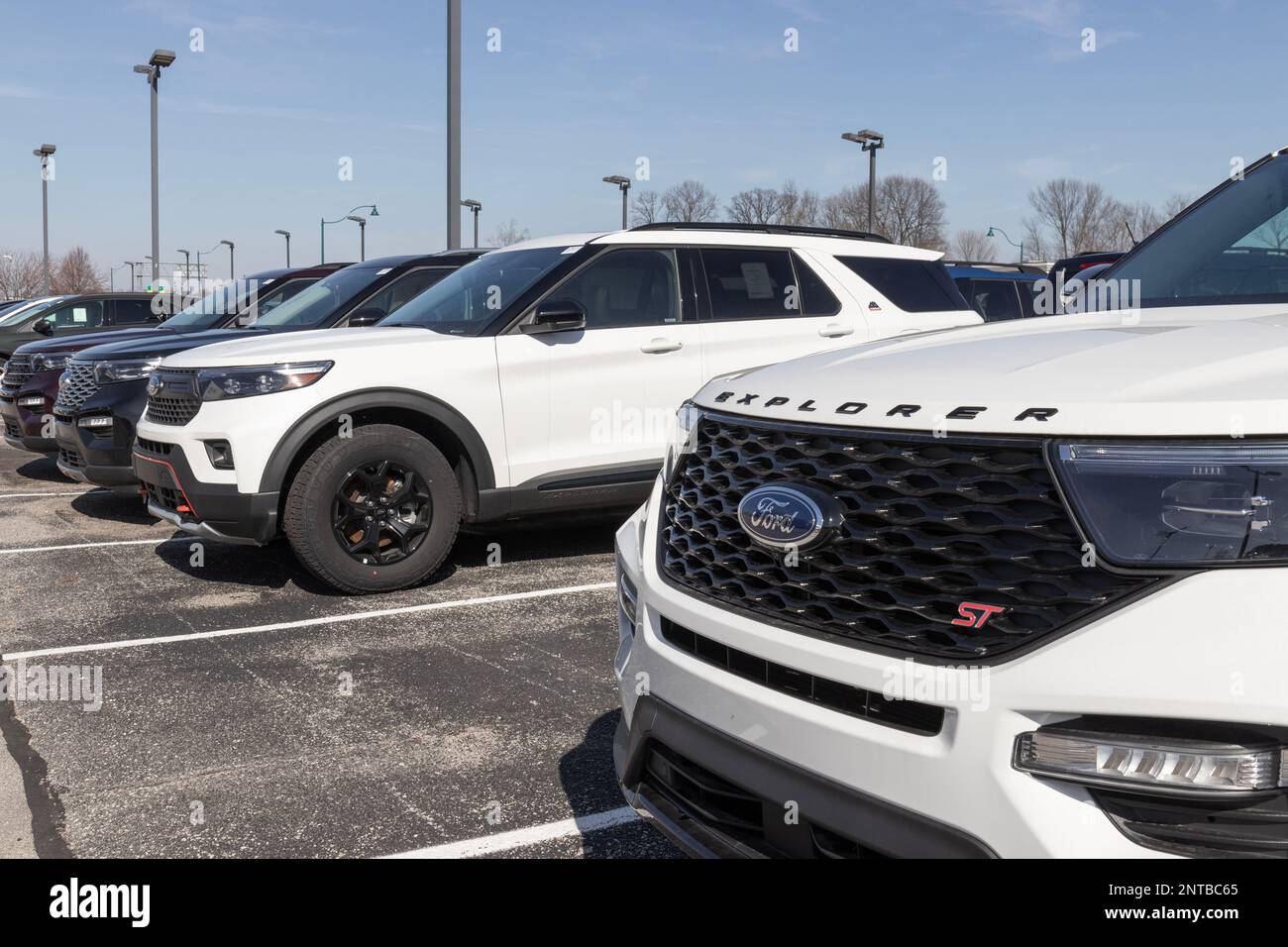 Fishers Circa February 2023 Ford Explorer display at a dealership
