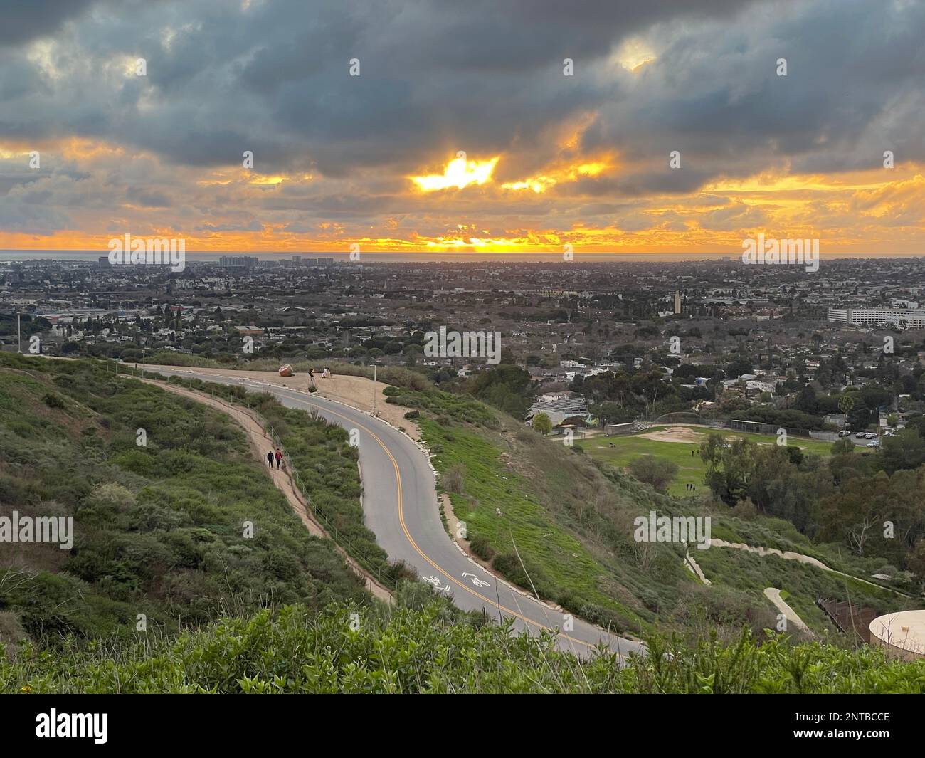 View from the Baldwin Hills Overlook in Los Angeles, CA Stock Photo