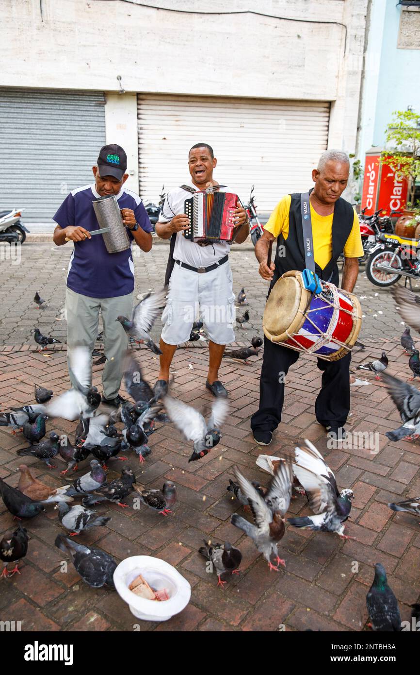 30.06.2022 Street musicians in the Dominican Republic. Santo Domingo