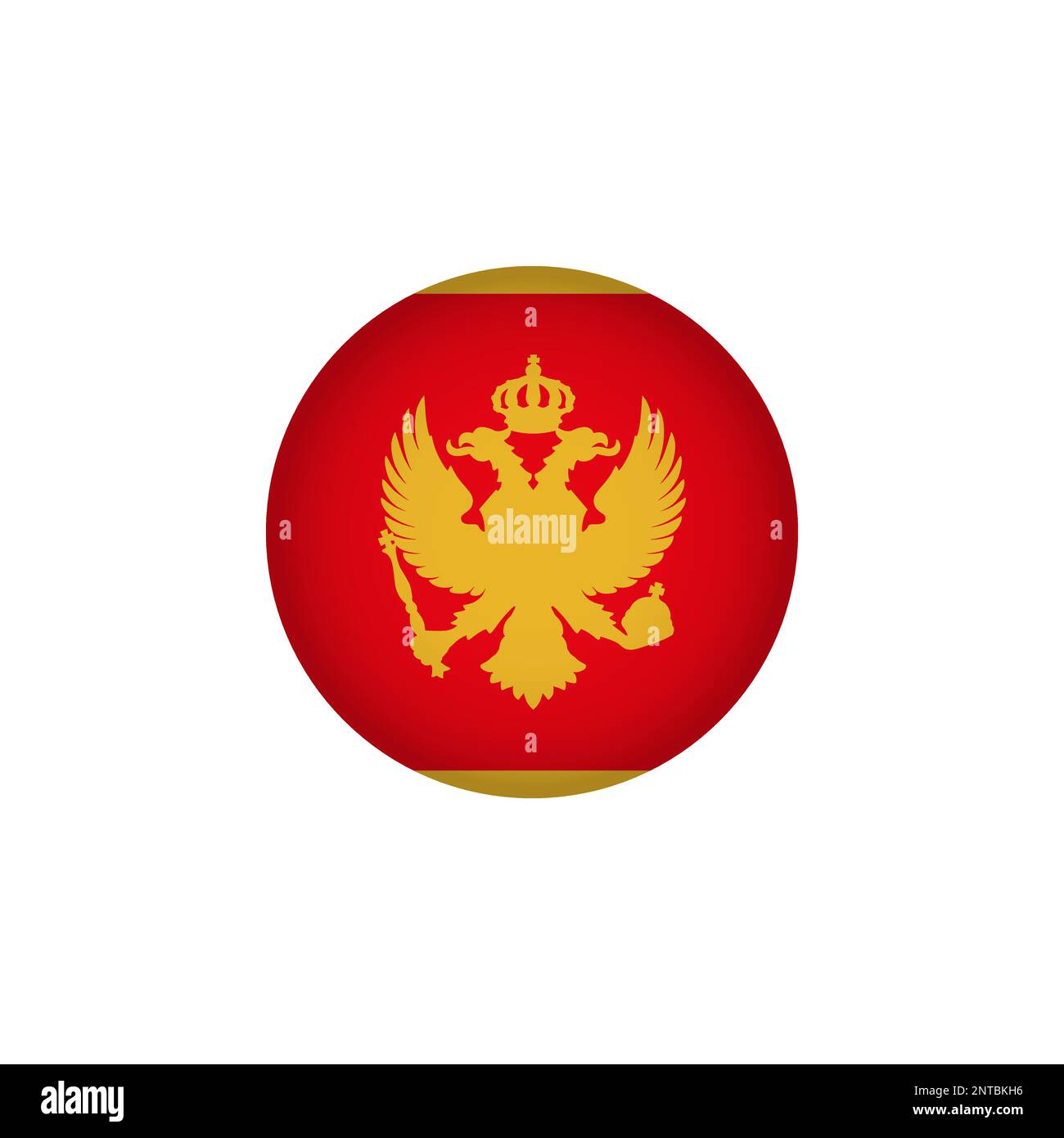 Montenegro Europe Flag Icon. European Country Circled Flag. Stock Vector Graphics Element Stock Vector