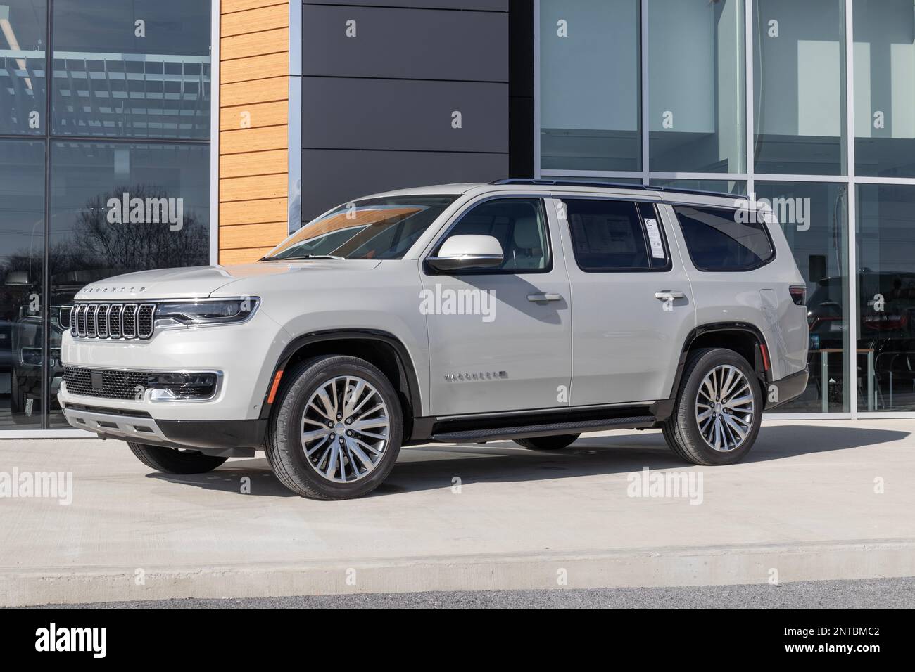 Tipton Circa February 2023 Jeep Wagoneer display at a Stellantis