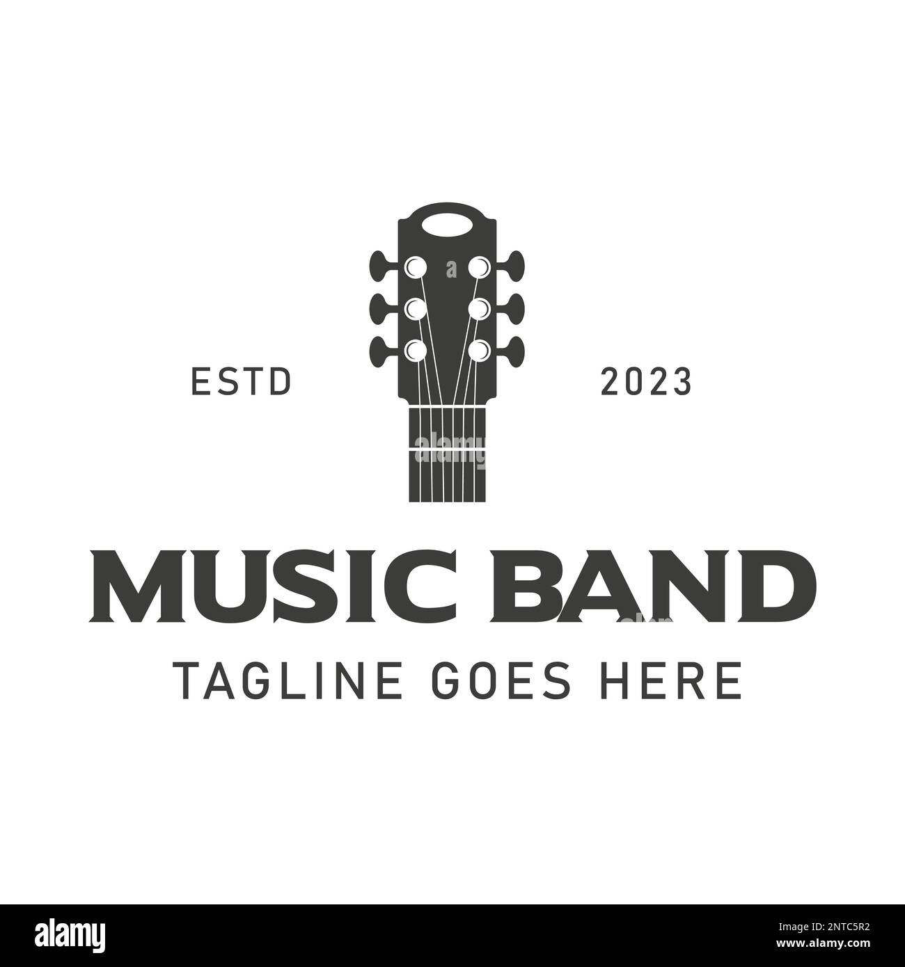 Country Guitar Western Music Vintage Retro Classic. label design element template Stock Vector