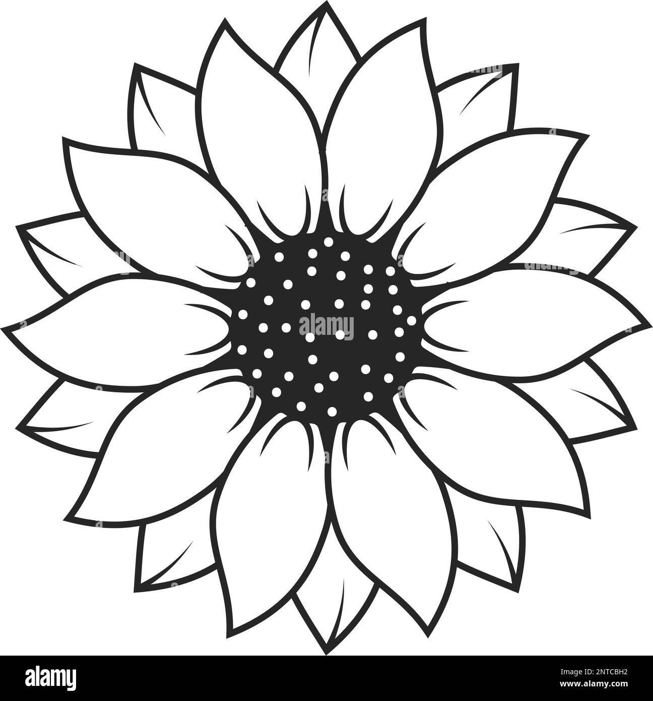 Sunflower Clipart | Sunflower SVG | Sunflower SVG Cut File | Sunflower Vector Cutting files Stock Vector