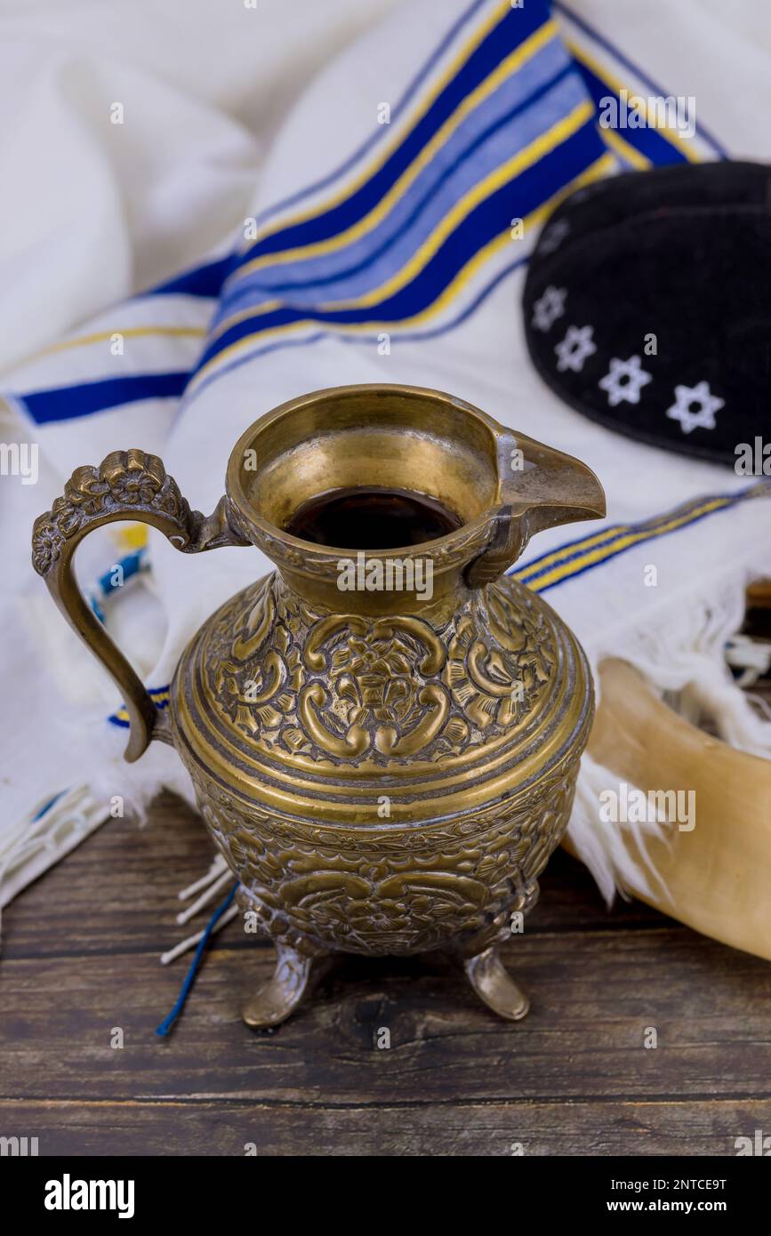 Pesach is marked by kosher kiddush wine for Jewish Passover Holiday