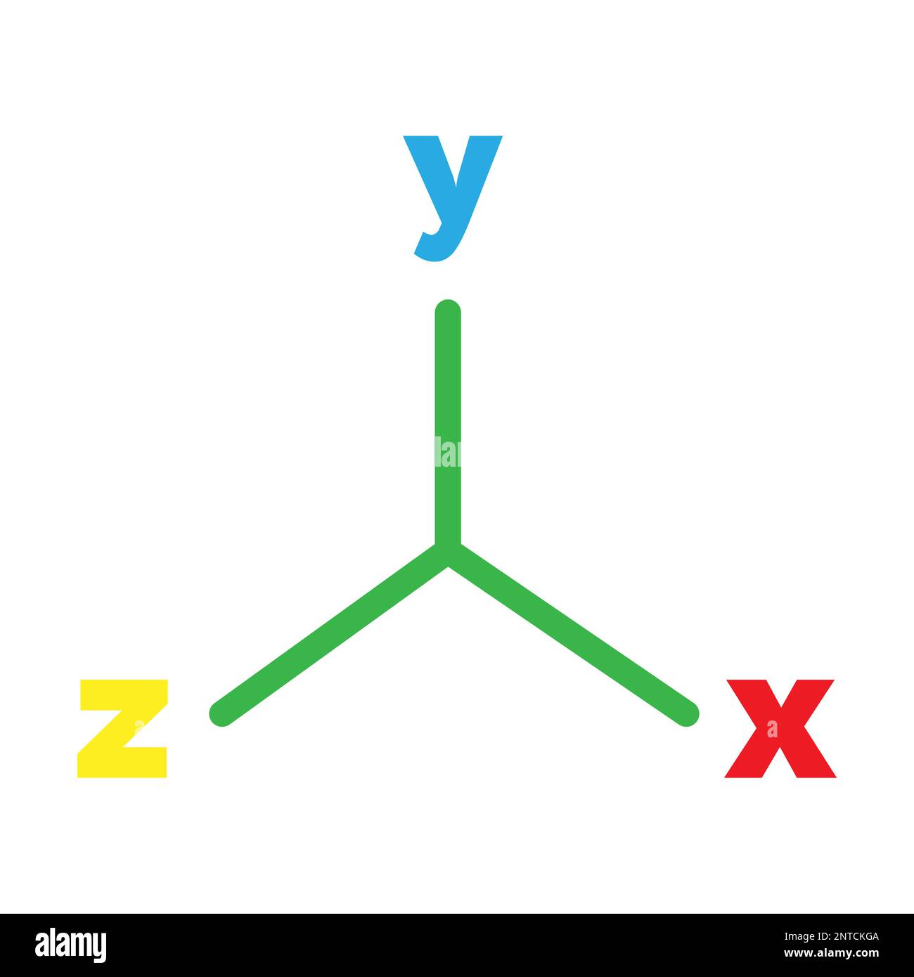 3D coordinates line icon isolated on white background. Black flat thin