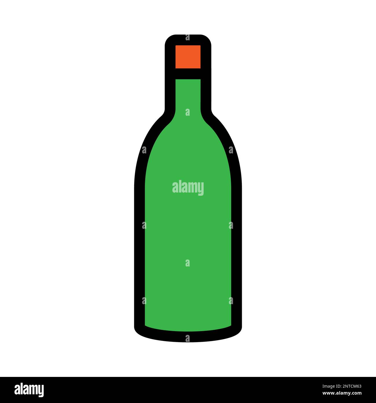 Bottle line icon isolated on white background. Black flat thin icon on ...