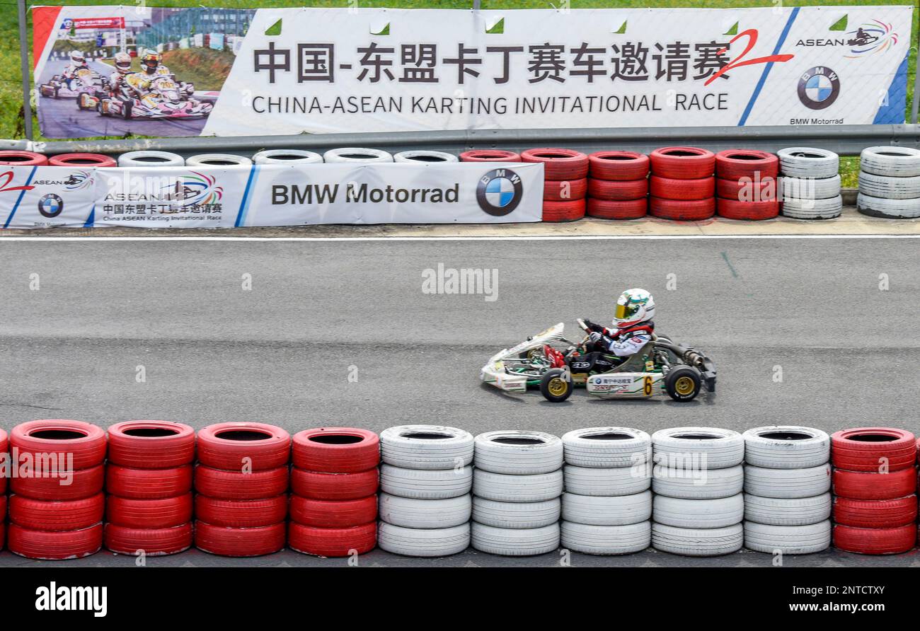 A racer competes in the China-ASEAN Karting Invitational Race in ...