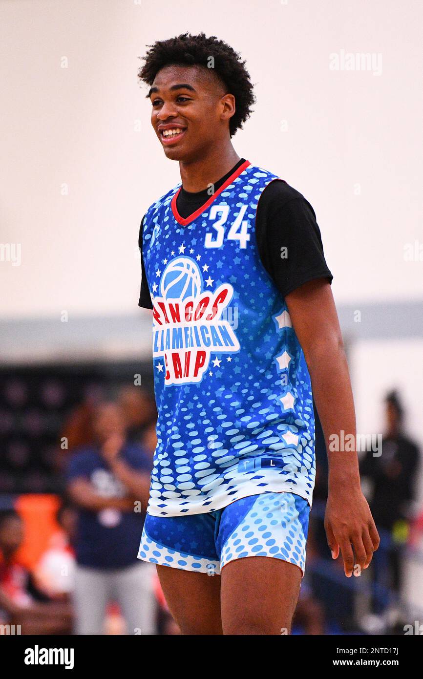 NORWALK, CA - JUNE 02: Josh Christopher from Mayfair High School looks on  during the Pangos All-American Camp on June 2, 2019 at Cerritos College in  Norwalk, CA. (Photo by Brian Rothmuller/Icon