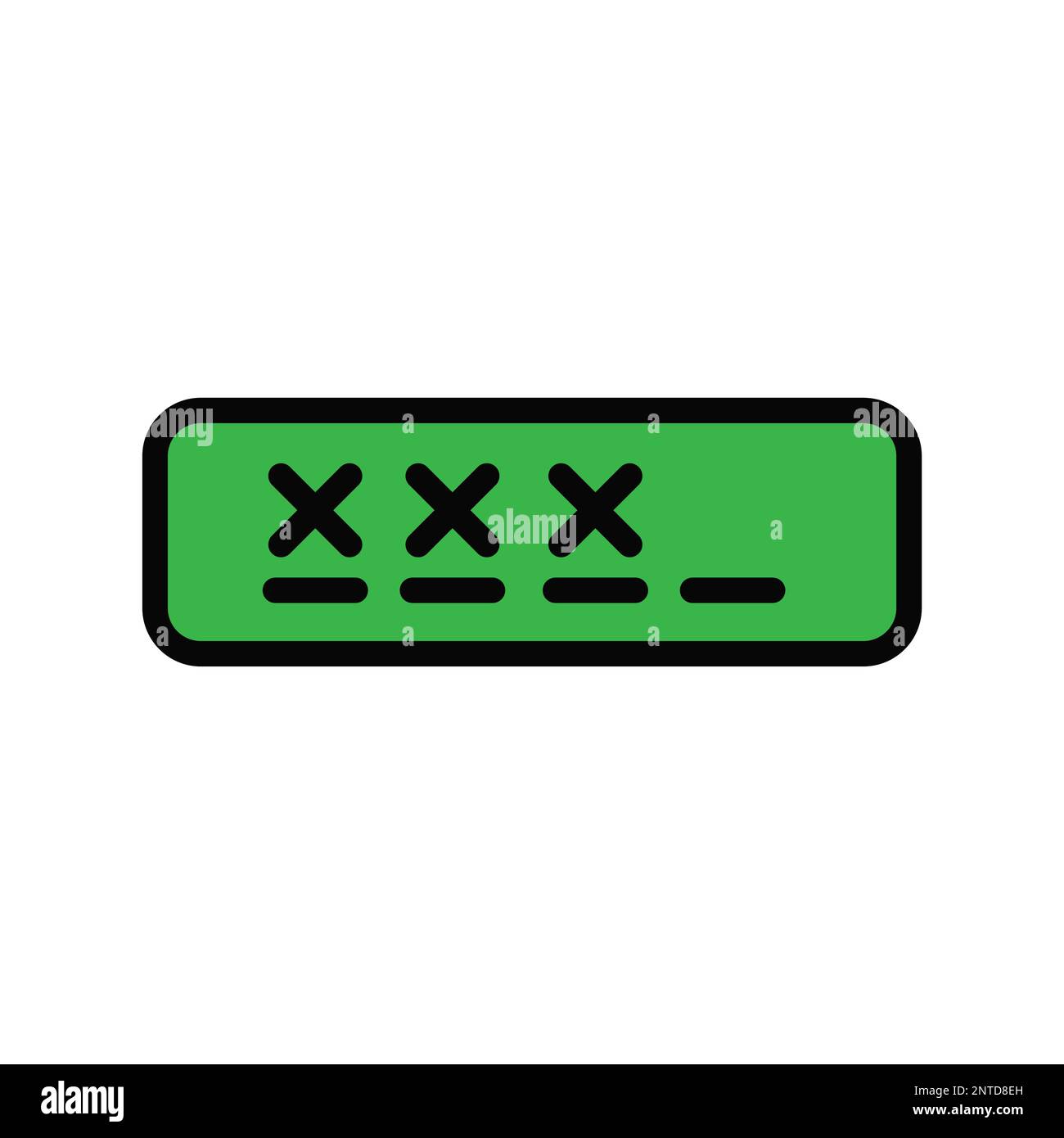 Password line icon isolated on white background. Black flat thin icon ...
