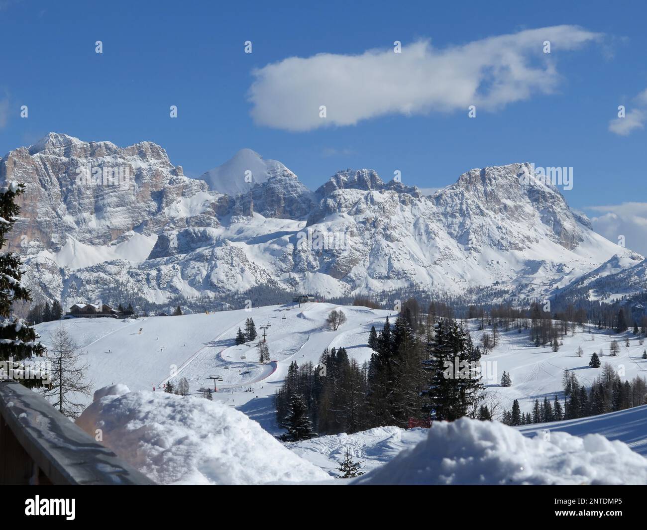 Mountain massif Piz Lavarela, Val Badia, Dolomites, Italy Stock Photo