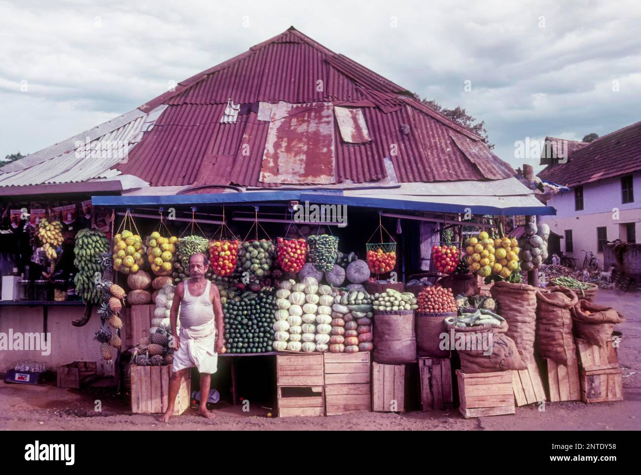 Fruits and Vegetables shop in Kollam Quillon, Kerala, South India, India, Asia Stock Photo Alamy