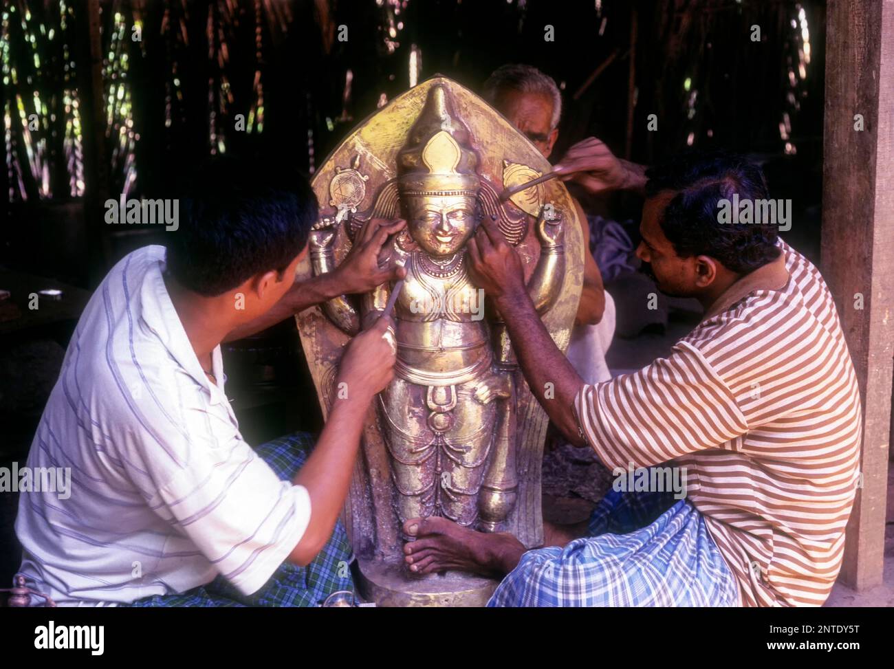 Bronze Sculpture making in Kunnamangalam, Kerala, South India, India