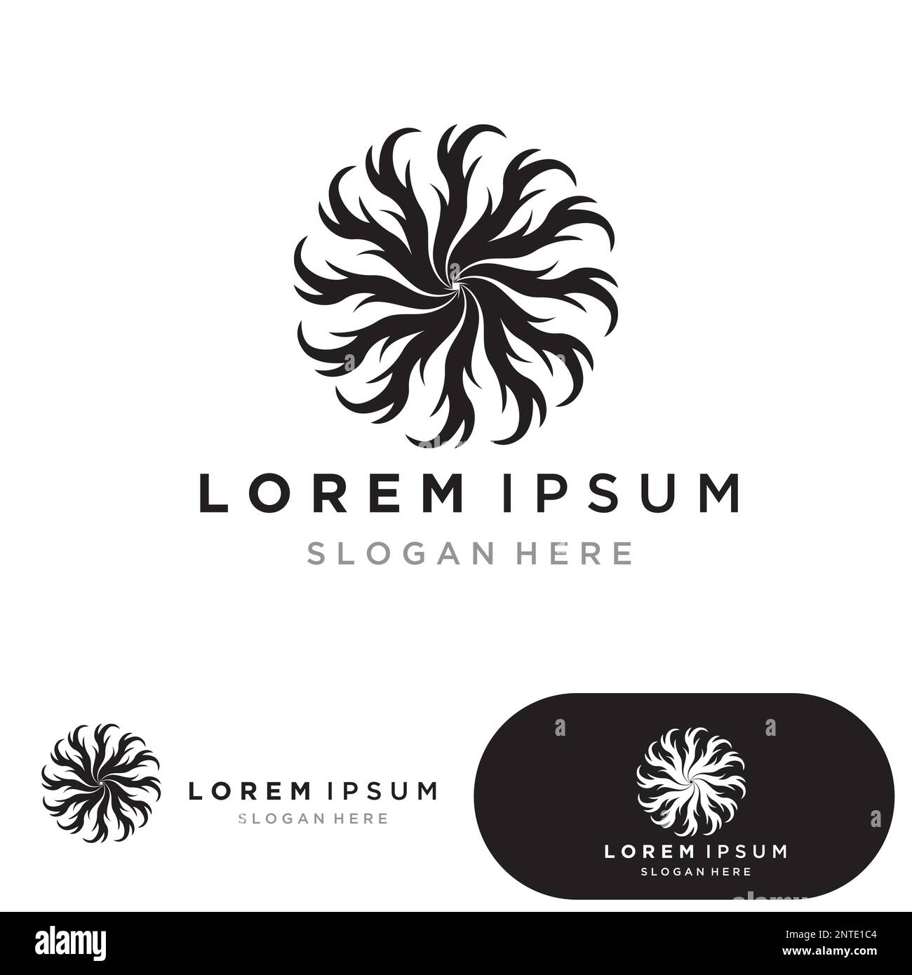 Flower logo. The circular logo. Logo of the flower. Stylized flower