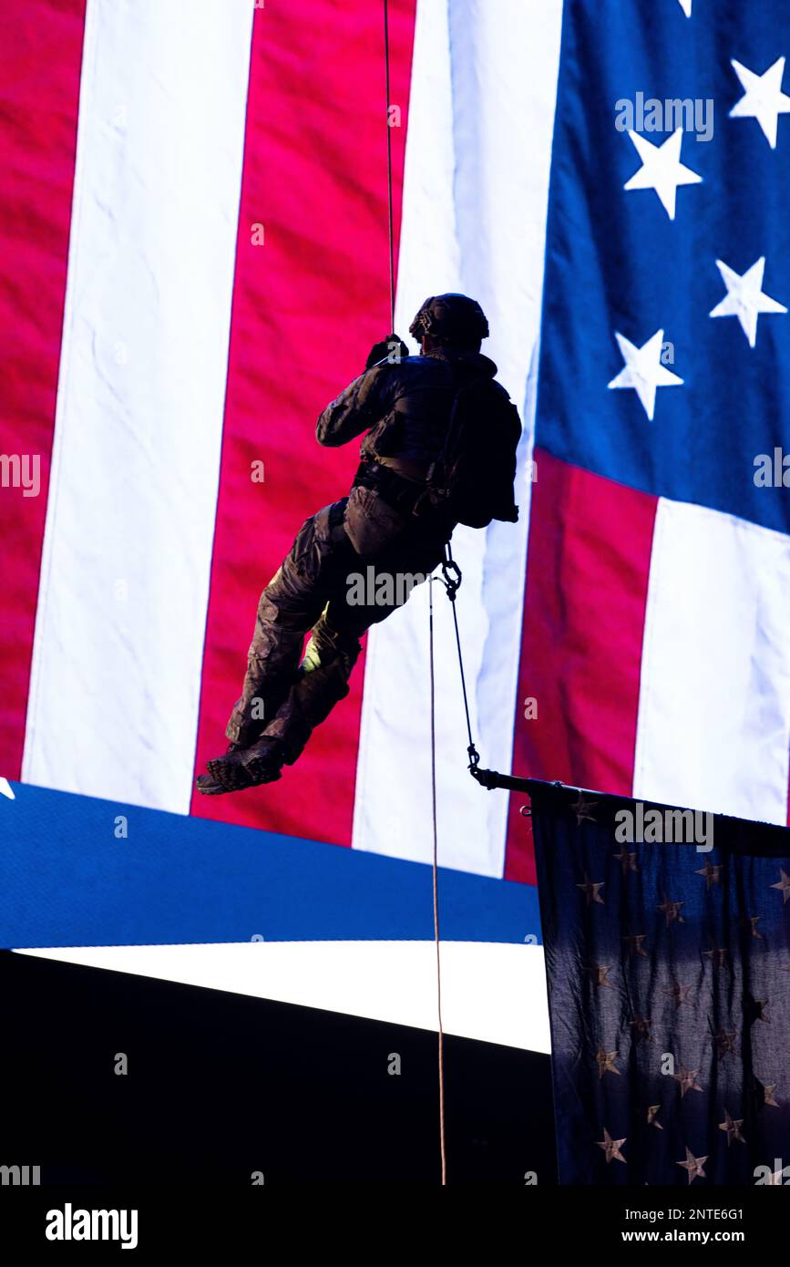 Special Warfare Training Wing Instructors rappel at the San Antonio ...