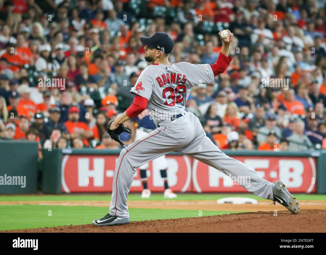 HOUSTON, TX - MAY 26: Boston Red Sox relief pitcher Matt Barnes (32)  prepares to throw a pitch during the game between the Boston Red Sox and  Houston Astros on May 26,