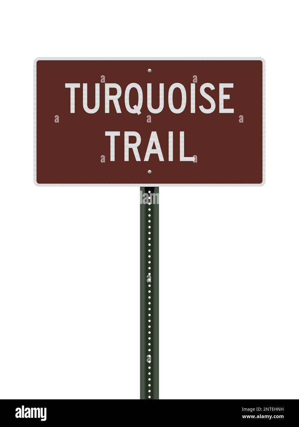 Vector illustration of the Turquoise Trail (New Mexico - USA) brown road sign Stock Vector