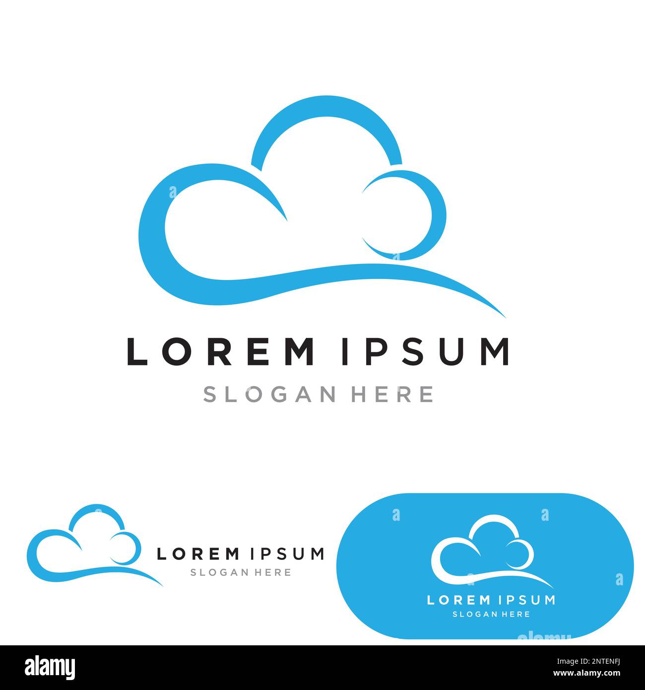Cloud servers data logo and symbols icons Stock Vector