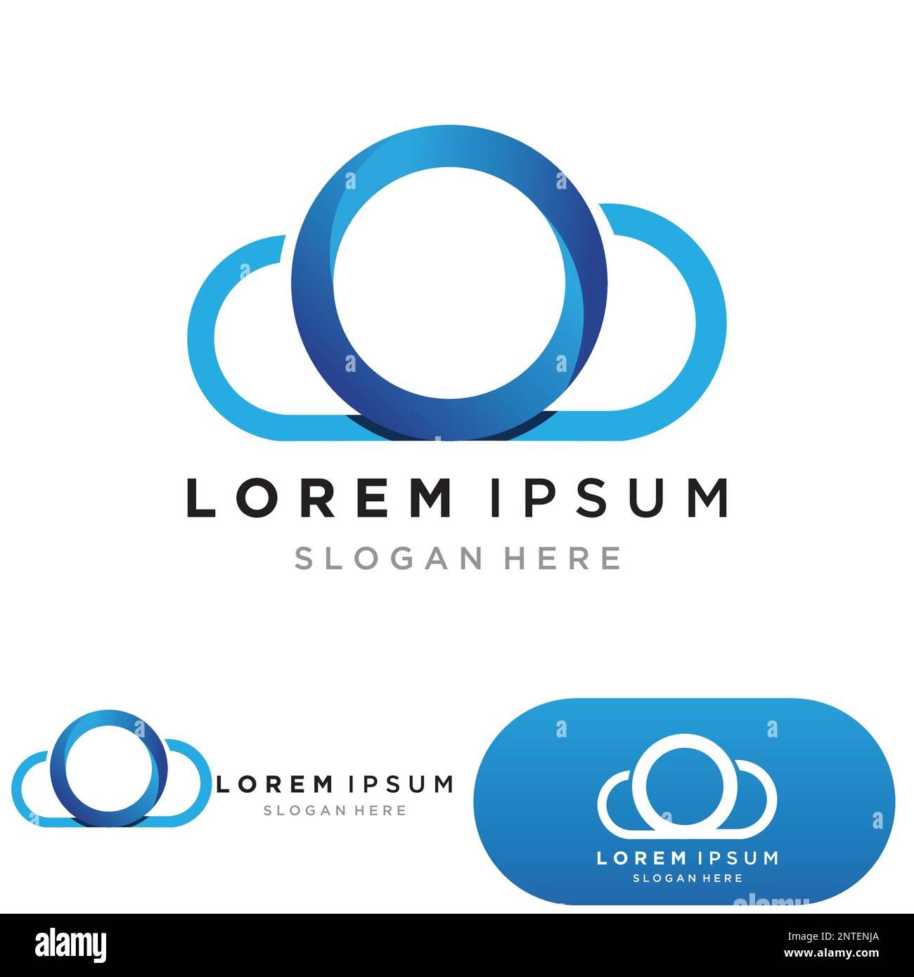 Cloud servers data logo and symbols icons Stock Vector
