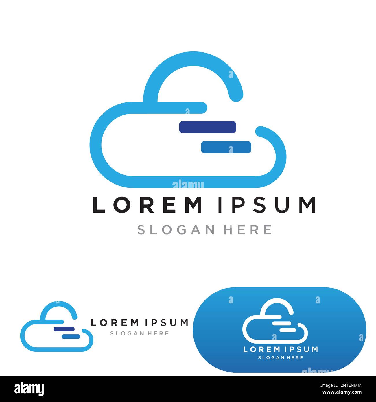 Cloud servers data logo and symbols icons Stock Vector