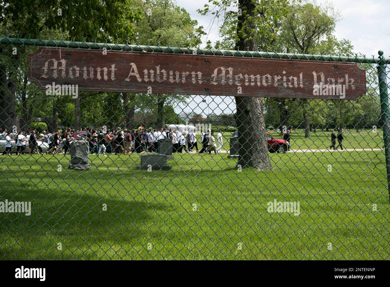 The funeral procession filled with friends and family of Marlen Ochoa