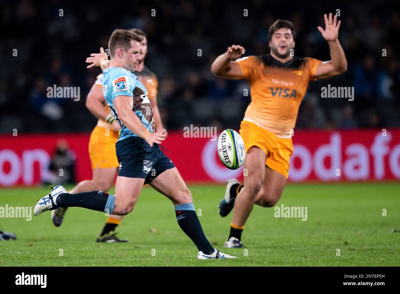 SYDNEY, AUSTRALIA - MAY 25: Waratahs player Bernard Foley (10) kicks ...