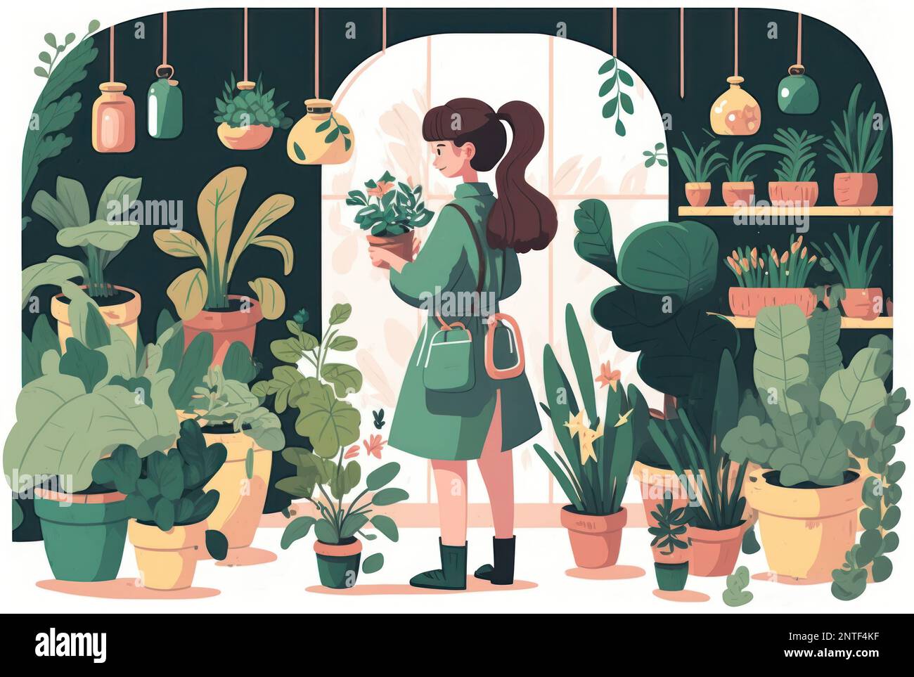 Agriculture gardener hobby and garden job. Woman planting gardens